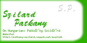 szilard patkany business card